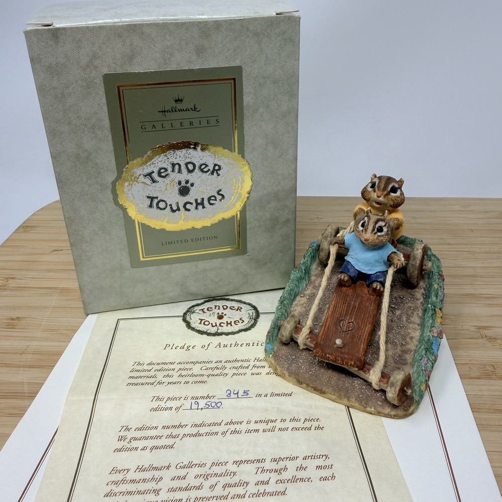 Hallmark Tender Touches Soapbox Derby 1991 Limited Edition Chipmunks Racing
